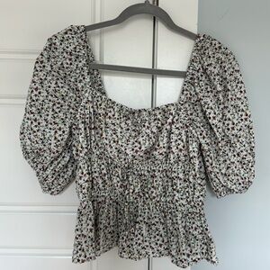 Floral Puff Sleeve Blouse